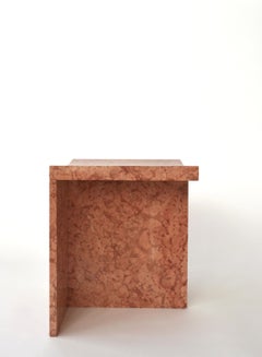 Thebes - Rosso Verona Marble Contemporary Stool Designed by McGannon Saad