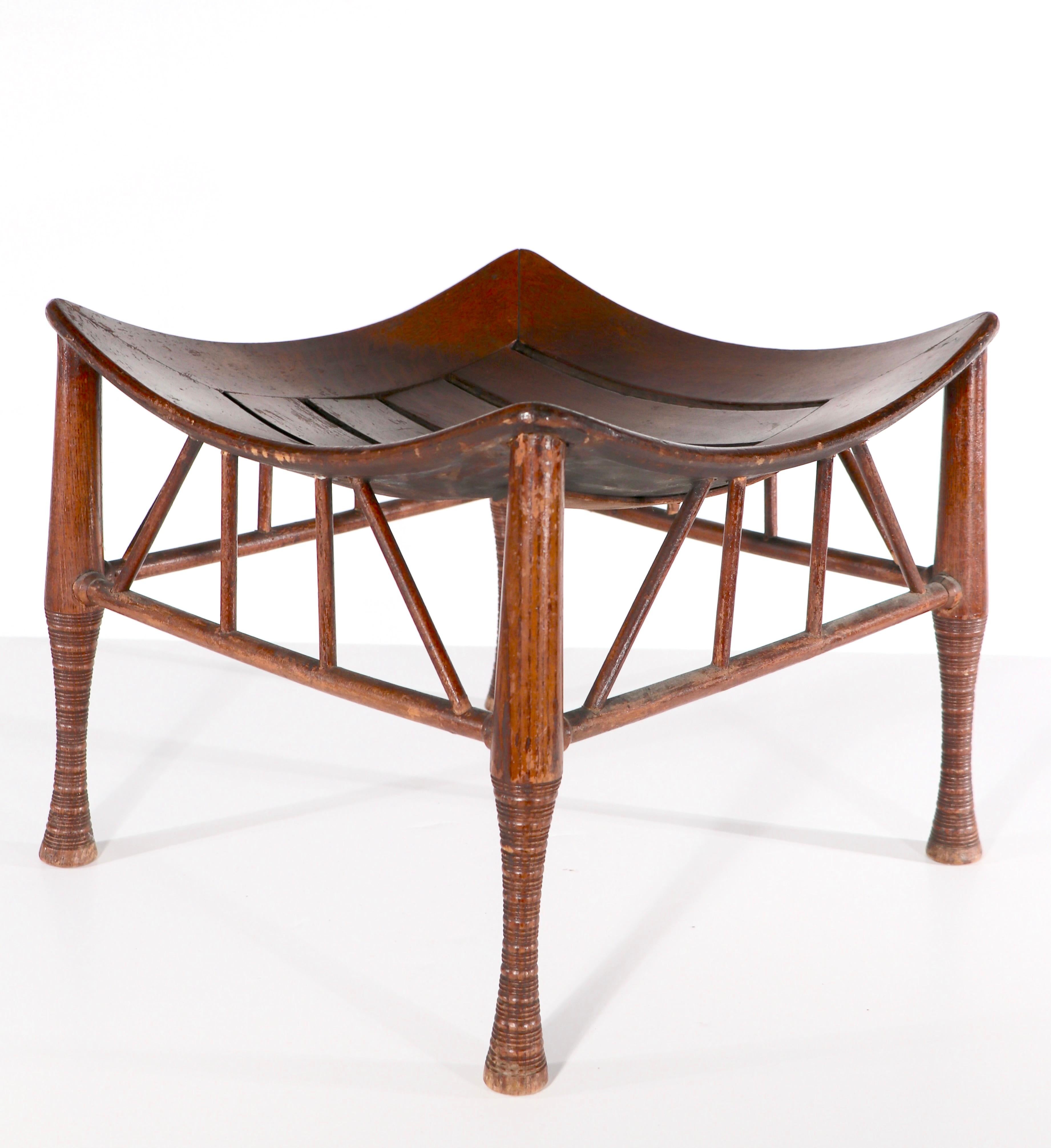 20th Century Thebes Stool in Oak