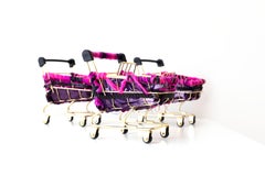 Mini shopping cart: 'Mini Purple Baggage Cart'