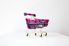 Mini shopping cart: 'Mini Purple Baggage Cart'