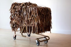 Large Sculpture: 'Lady Whistlesdown Baggage Cart' : Emotional Baggage Cart 