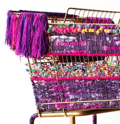 Large Sculpture: 'Purple Fiesta: Baggage' Emotional Baggage Cart