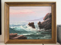 Gerahmte Vtg Ölgemälde Seelandschaft signiert Theddy Peterson Coastal Waves Rocks Kunst