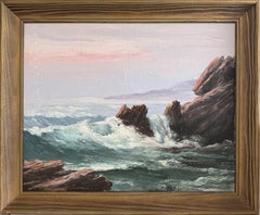 Gerahmte Vtg Ölgemälde Seelandschaft signiert Theddy Peterson Coastal Waves Rocks Kunst