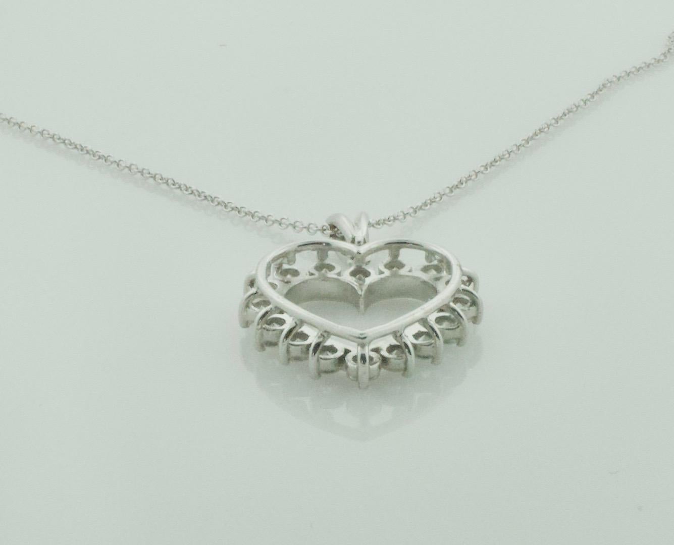 Thee Classic Diamond Heart Pendant on Chain 1.75 Carats Circa 1960's In Excellent Condition For Sale In Wailea, HI