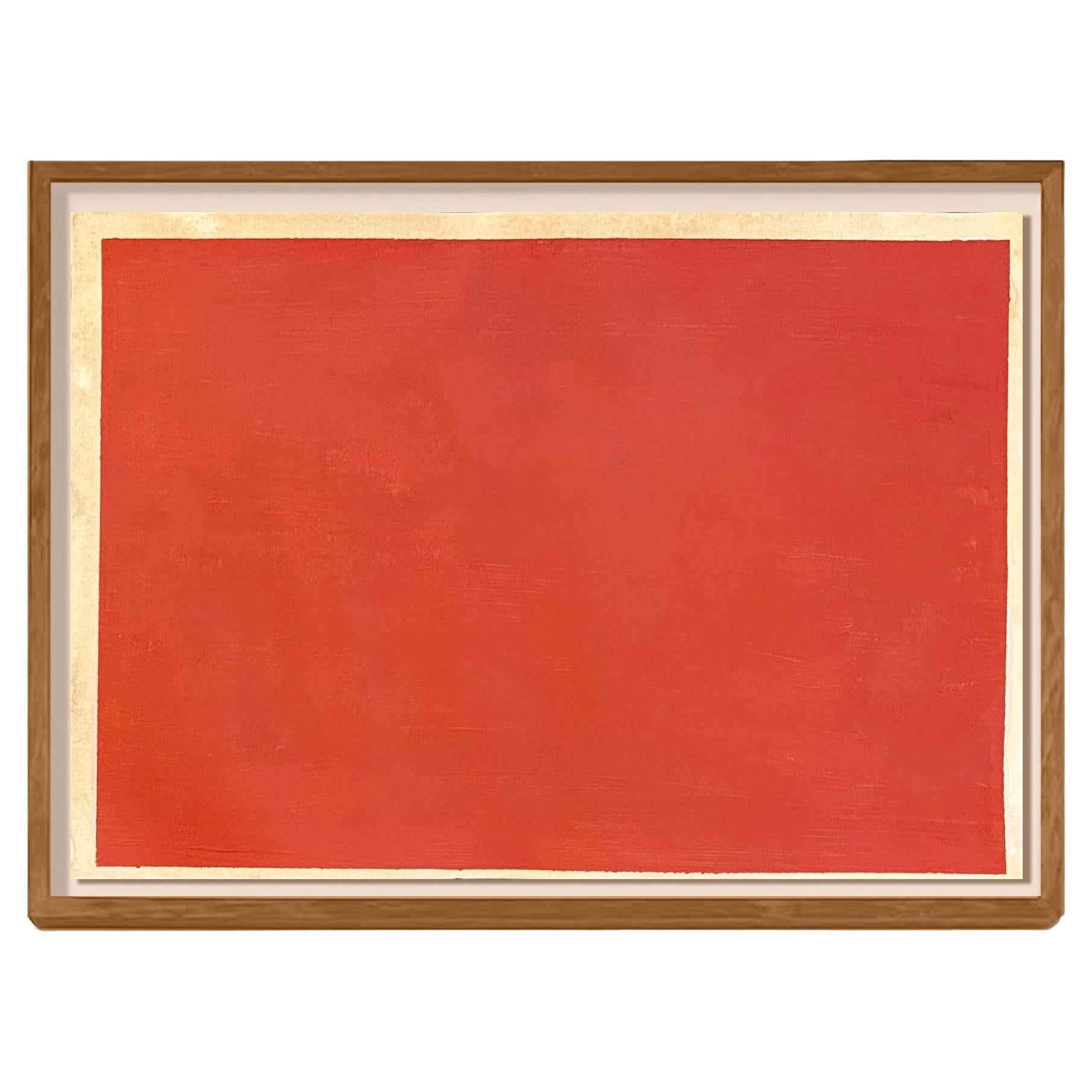 
Three Layers of French Red
 Abstract Art Pigment on Aged Paper 21 x 16 in For Sale