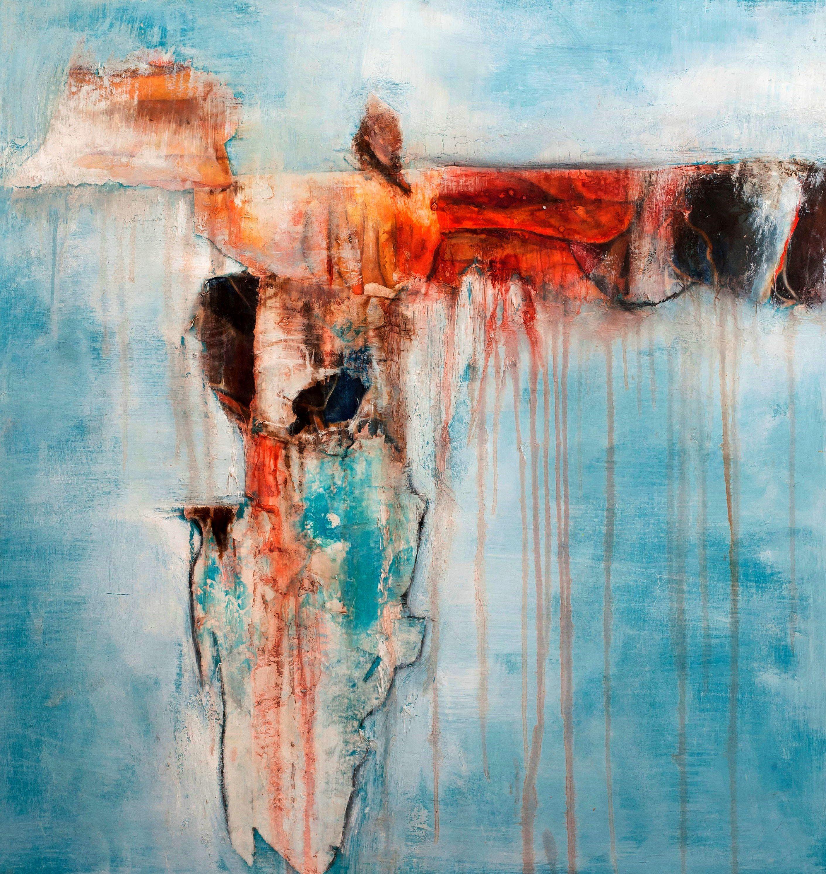 Fragments B'I, Mixed Media auf Holzplatte – Mixed Media Art von Thekla  Papadopoulou