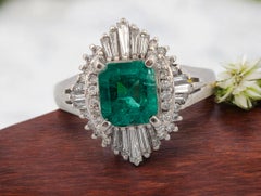 Thekla  Platinum Ring With 2.52 CT GIA Certified Natural Colombian Emerald