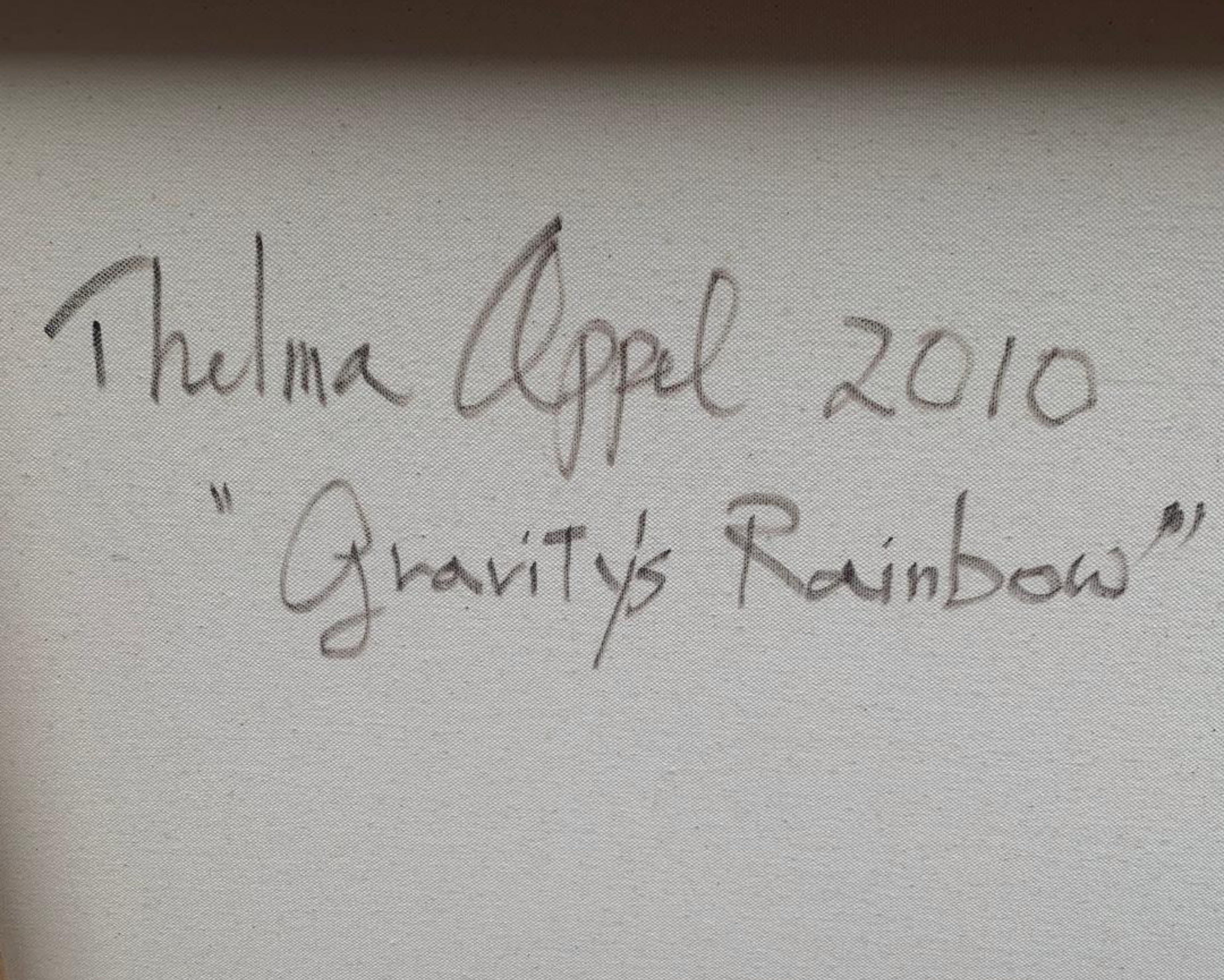 Gravity's Rainbow, peinture sur toile unique signée de la célèbre artiste féminine - Contemporain Painting par Thelma Appel