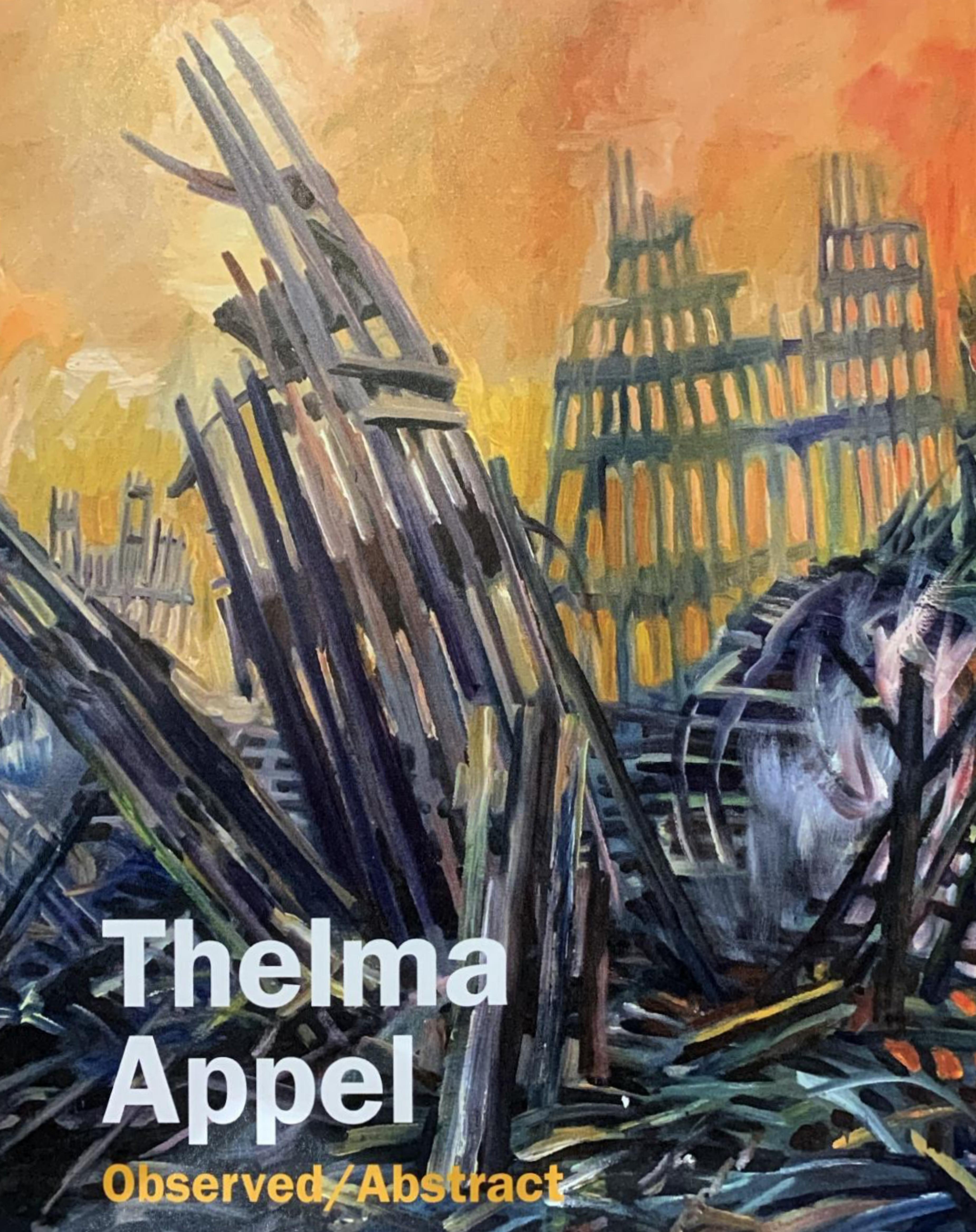 Journey Through Hell, 9/11 Art, dipinto firmato, esposto al Brattleboro Museum - Painting Realismo di Thelma Appel