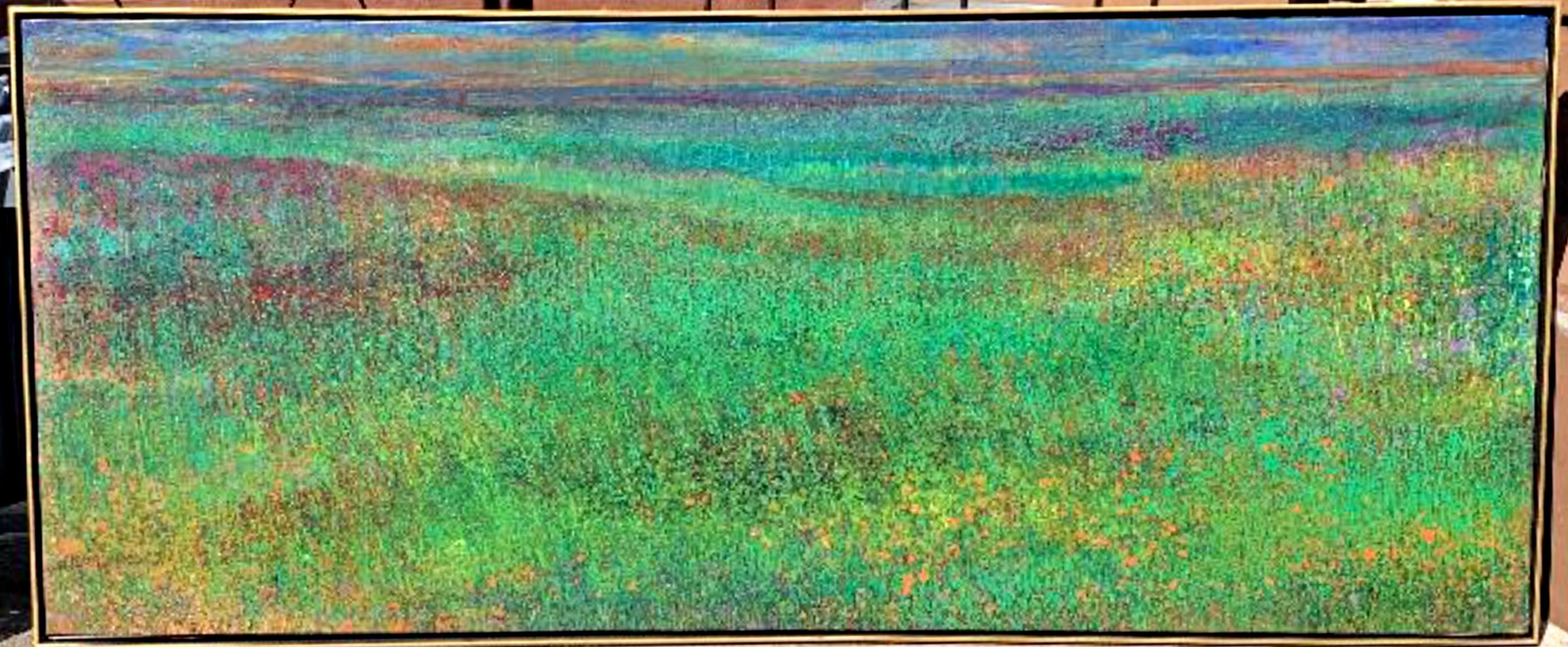 Nightfall, Acrylic & oil landscape painting, signed, framed, Museum provenance