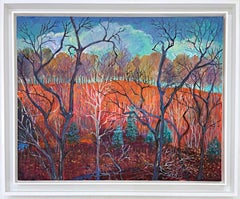Red Hill, gorgeous acrylic on canvas landscape painting, unique, signed, framed