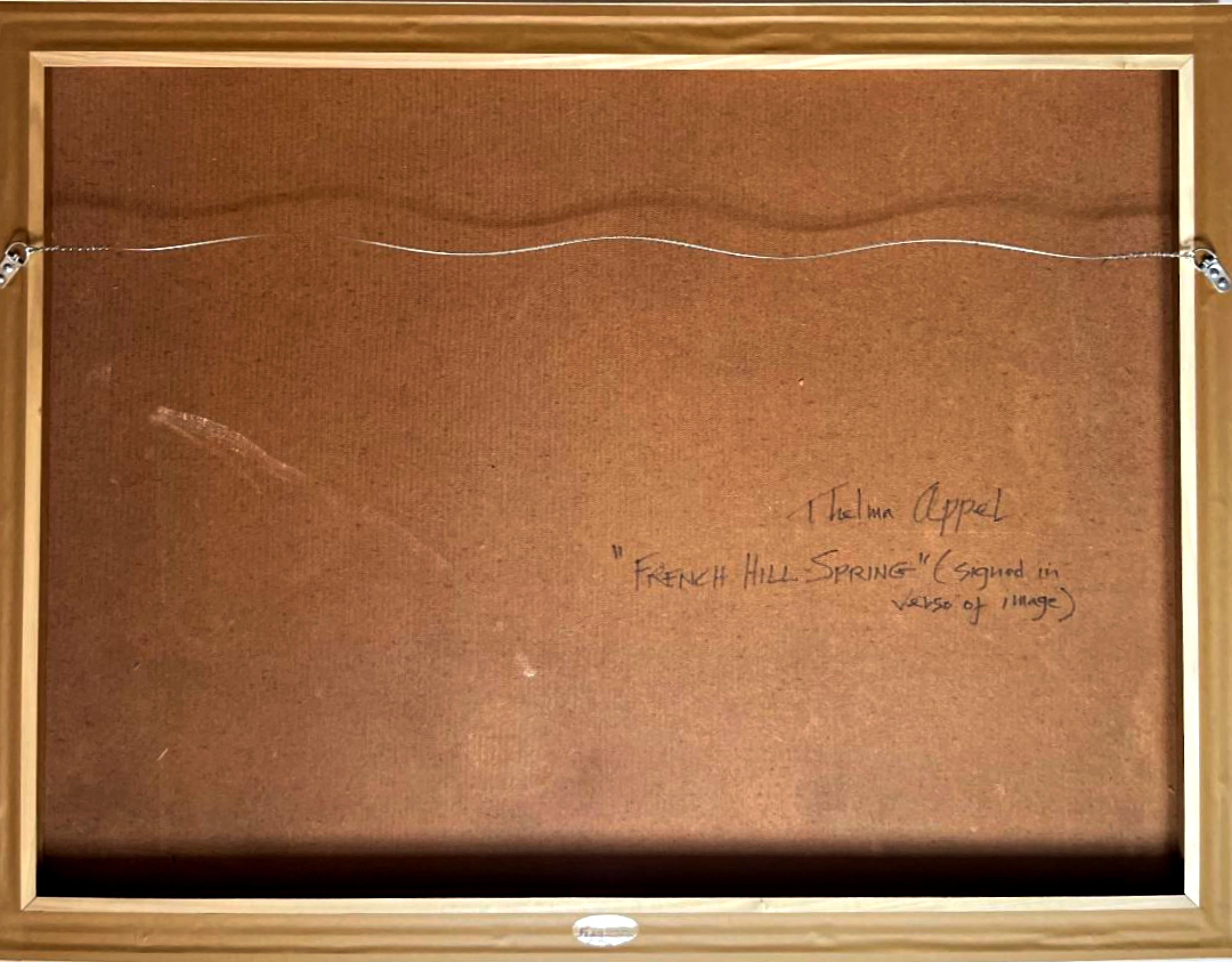 Thelma Appel French Hill Spring terrific unique signed landscape painting Framed en vente 4
