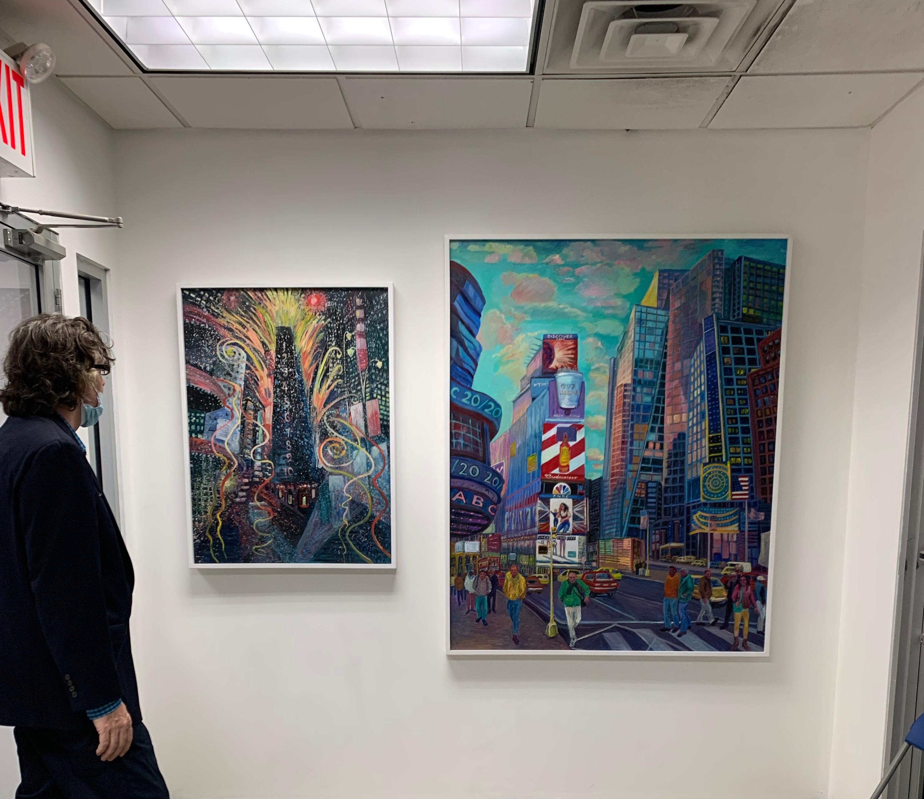 Times Square III, Nochevieja cuadro único Firmado por artista femenina de renombre - Painting Contemporáneo de Thelma Appel
