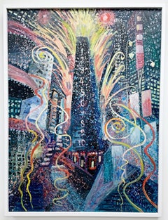 Times Square III, Nochevieja cuadro único Firmado por artista femenina de renombre