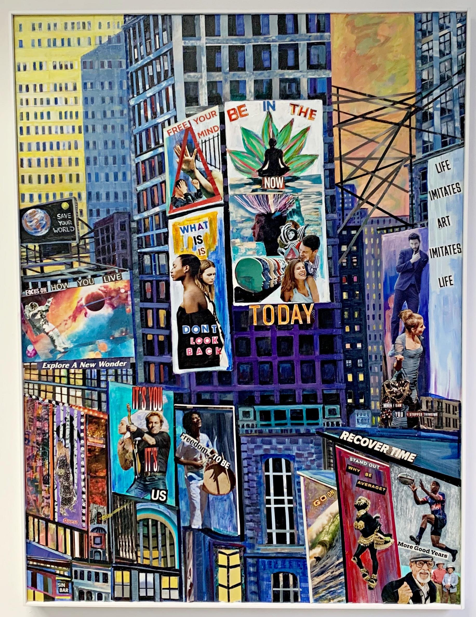 Times Square XI (Recover Time) - Painting by Thelma Appel