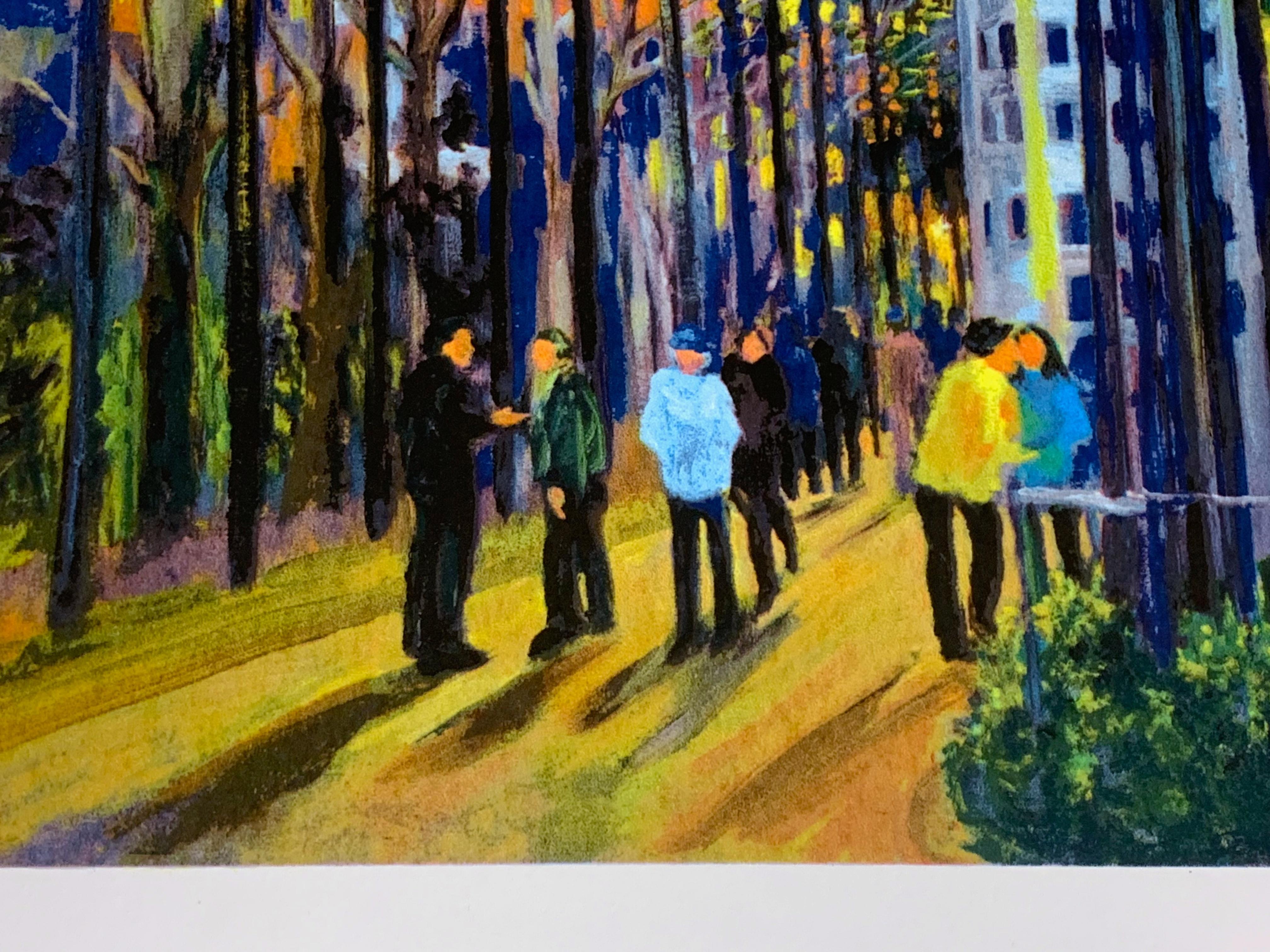Meeting Plaza, Signed/N 25-color silkscreen, Rockefeller Ctr NY & United Nations For Sale 7