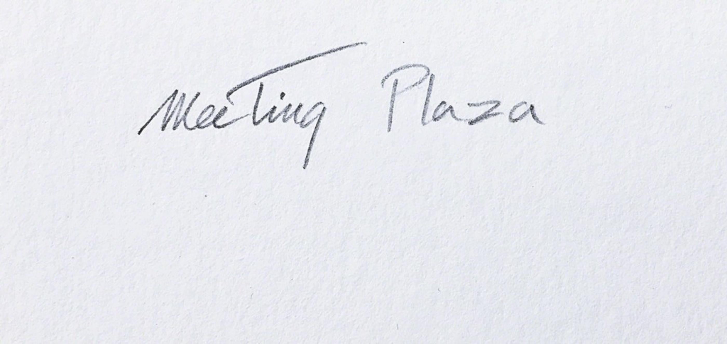 Thelma Appel
Meeting Plaza, 2018
25-Farben-Siebdruck auf 320-Gramm-Coventry-Papier mit vollen Rändern und gestrichenen Kanten.
Begleitet von einem von der Galerie ausgestellten Echtheitszertifikat (COA) - handsigniert von BEIDEN, dem Künstler und