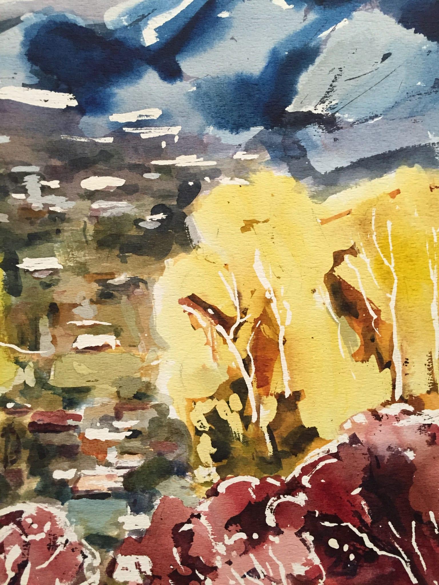 Thelma Corbin Moody
Montagne Blu
c. 1960's
Guazzo su carta Arches
19 1/4