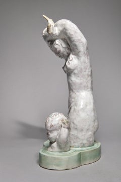 Frau mit Kind, Keramik des frühen 20. Jahrhunderts, Künstlerin der Cleveland School, weibliche Künstlerin