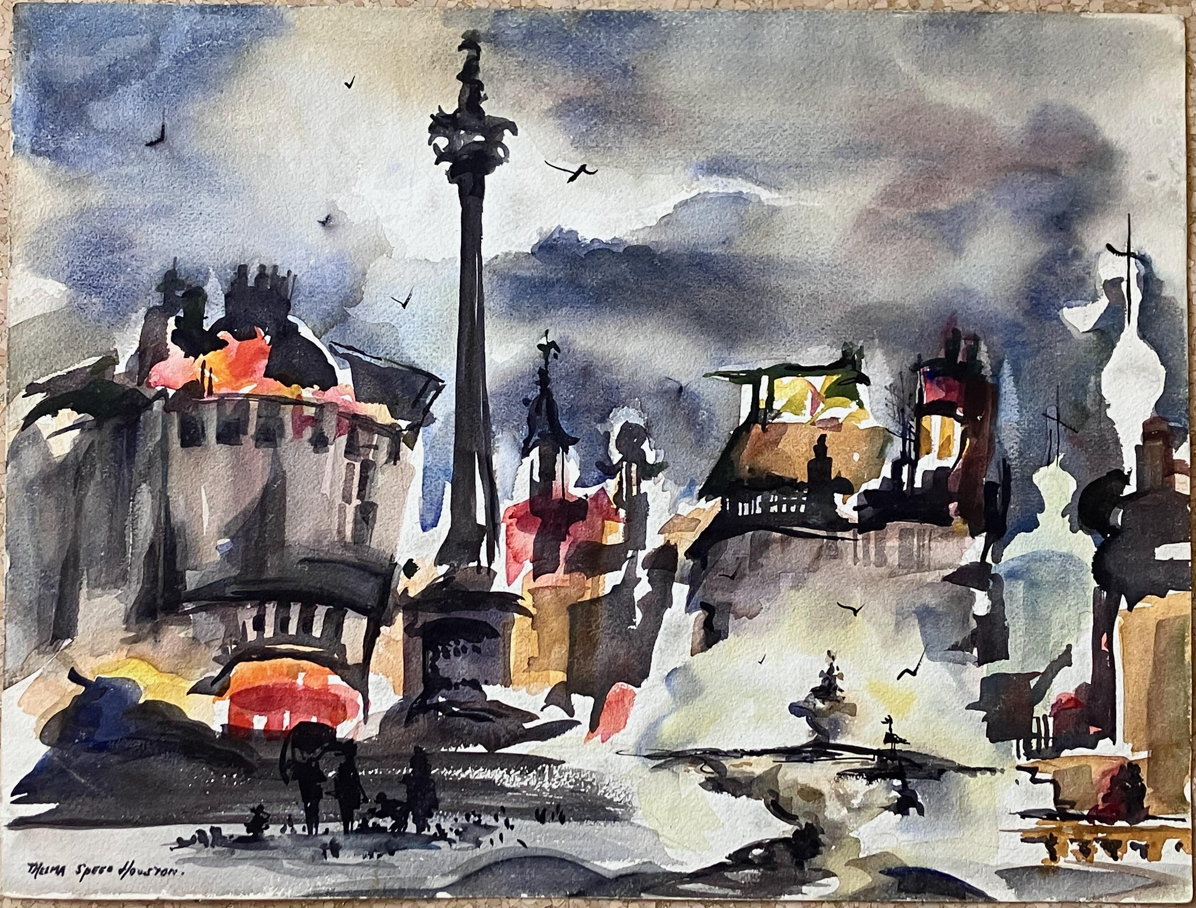 Trafalgar, London - Painting by Thelma Gladys Speed Houston