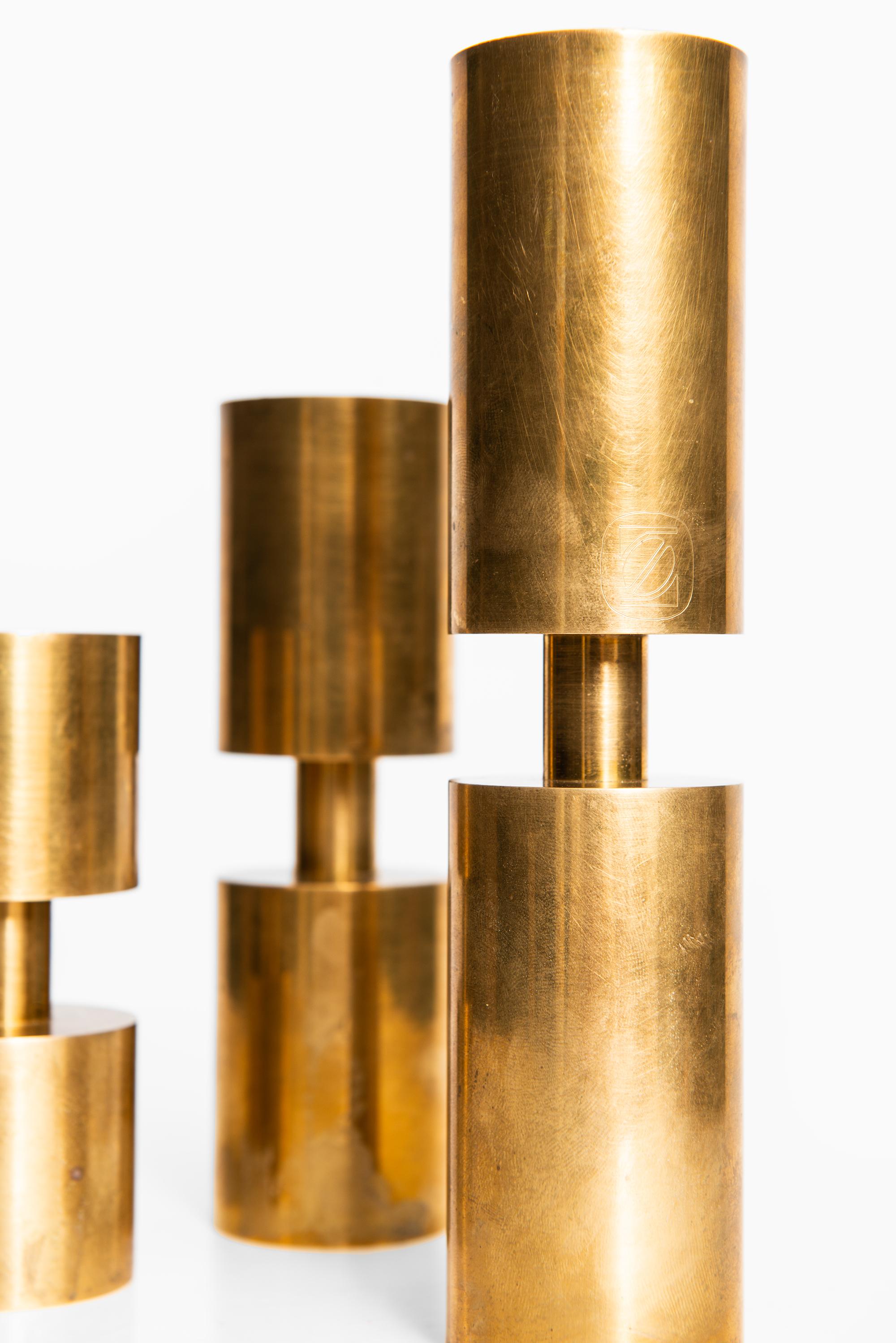 Set of 3 candlesticks designed by Thelma Zoéga. Produced in Sweden.
