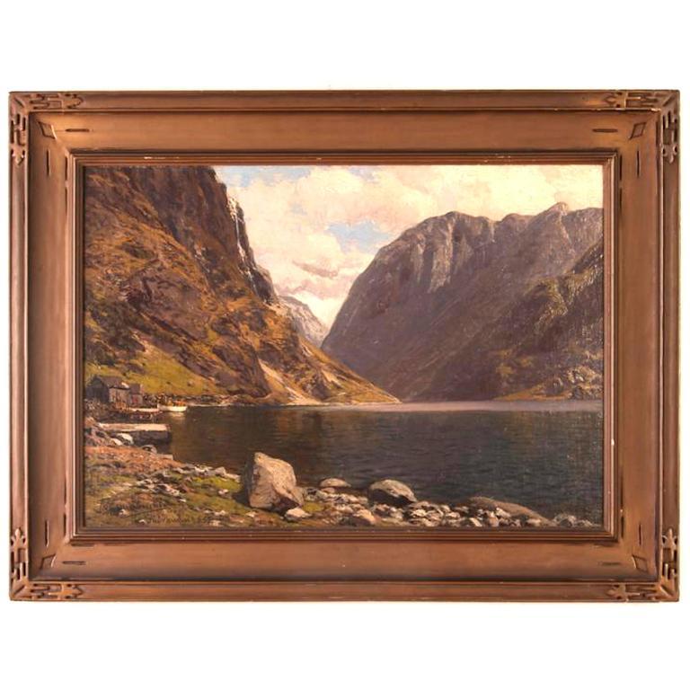 Themistocles Von Eckenbrecher Landscape Painting - The Fjord