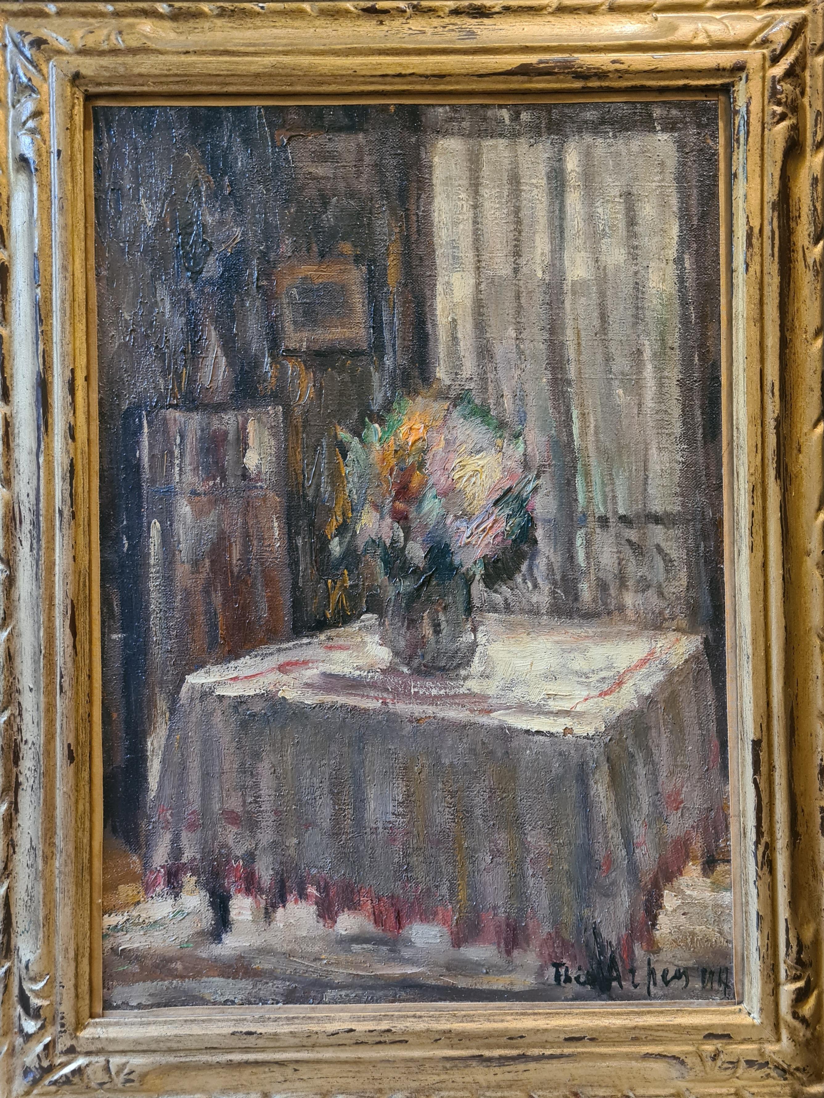 The Vase of Flowers, French Impressionist View of an Interior. en vente 7