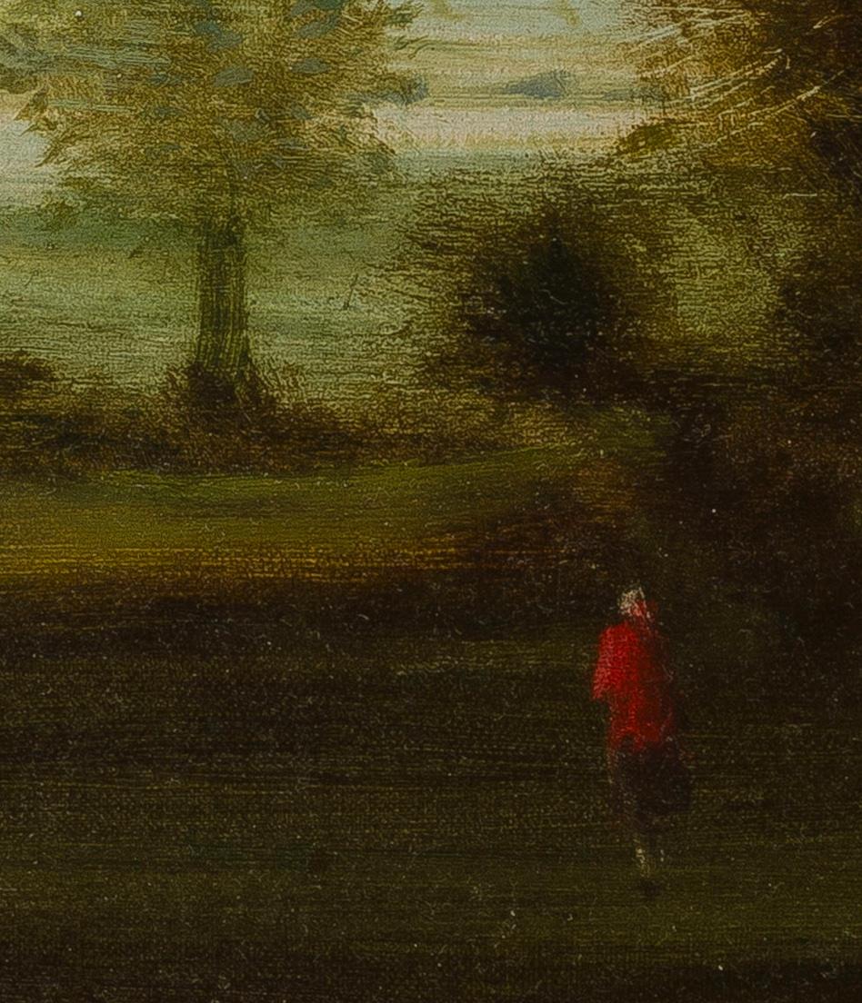 WEITE LANDSCHAFT MIT PFERDEN (Beige), Landscape Painting, von Theo Champion