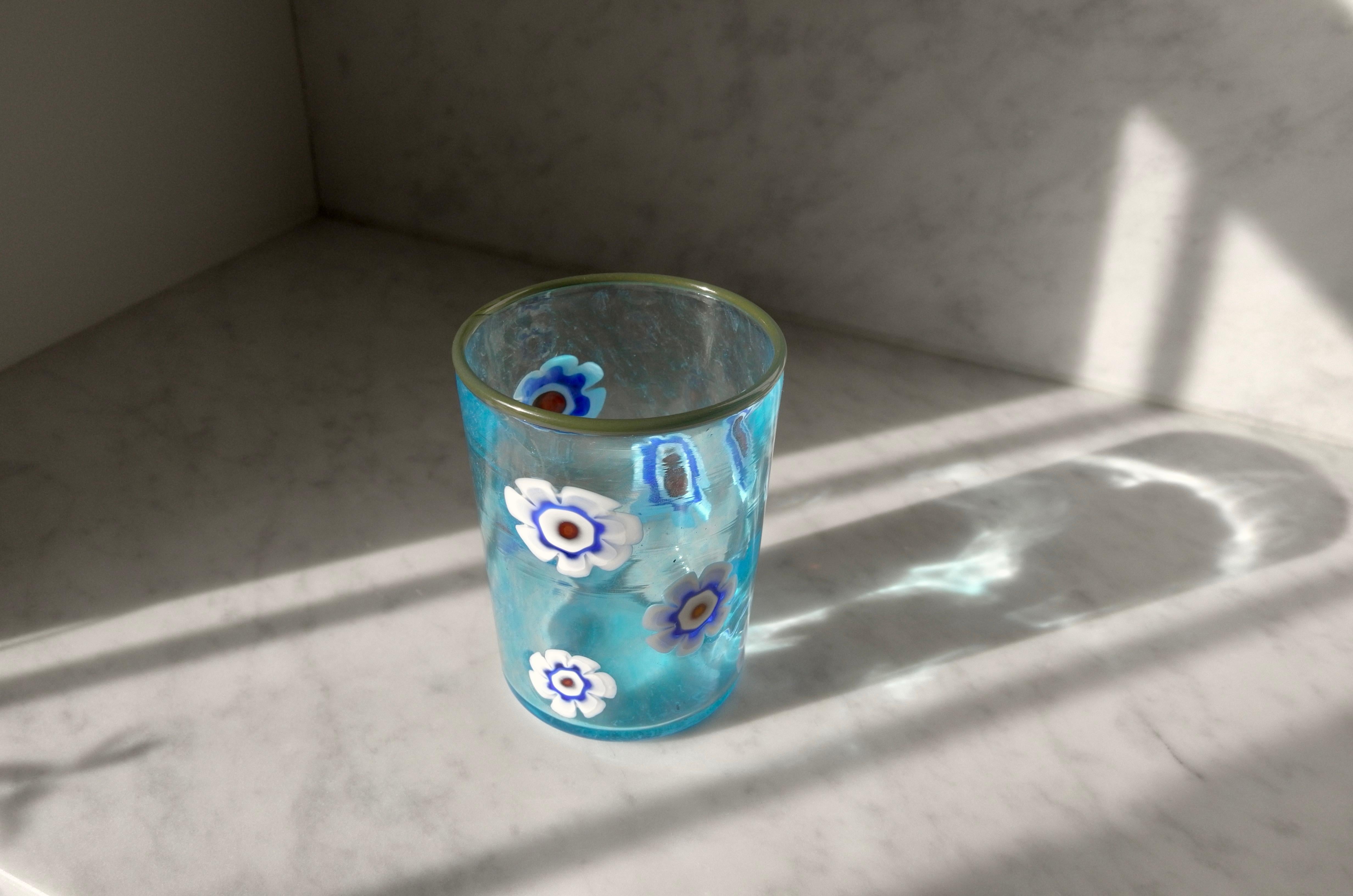 Italian Theo Drinking Glass 'Goto' by el mono home. Hand Blown in Murano. For Sale