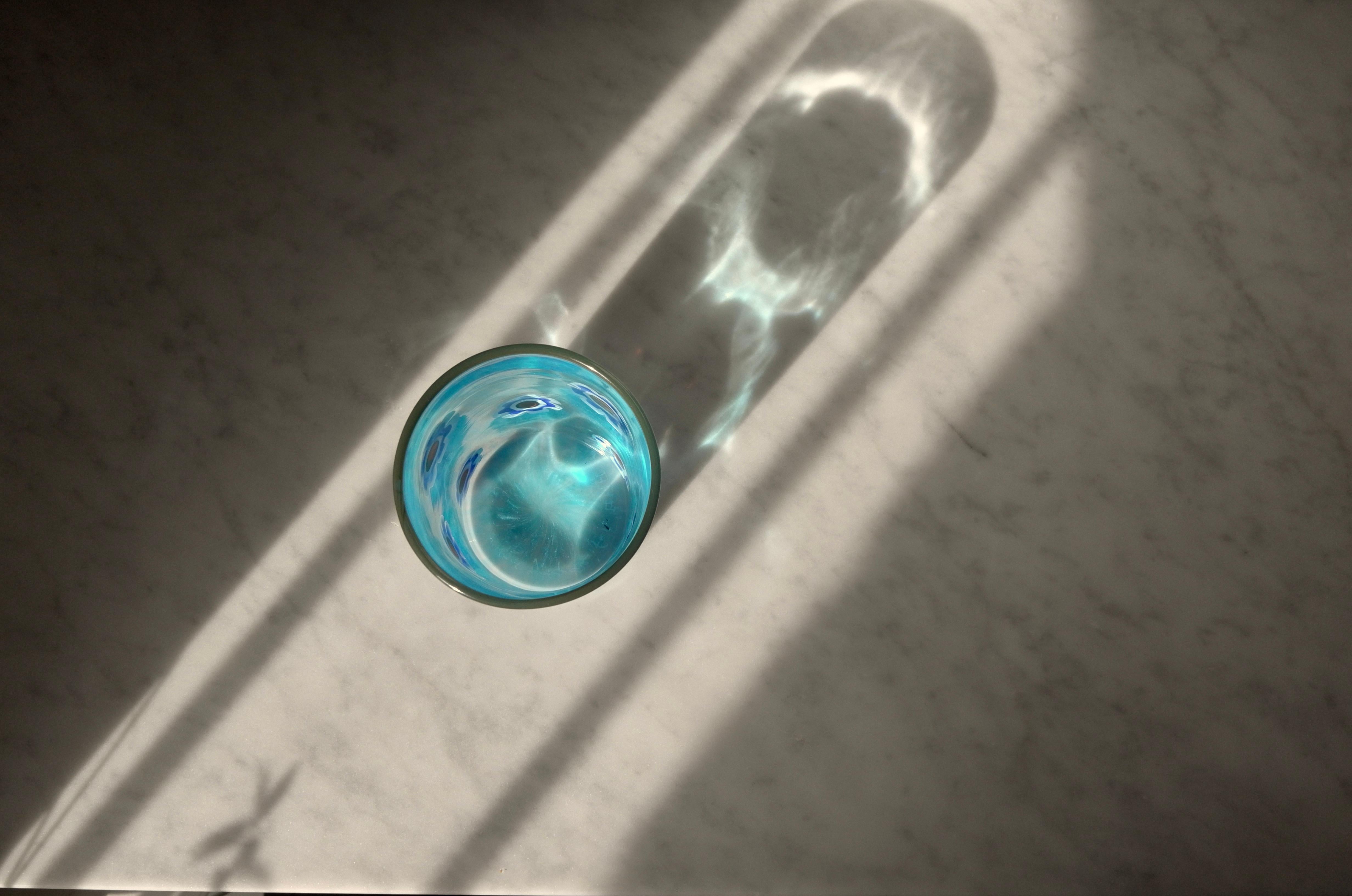 Hand-Crafted Theo Drinking Glass 'Goto' by el mono home. Hand Blown in Murano. For Sale