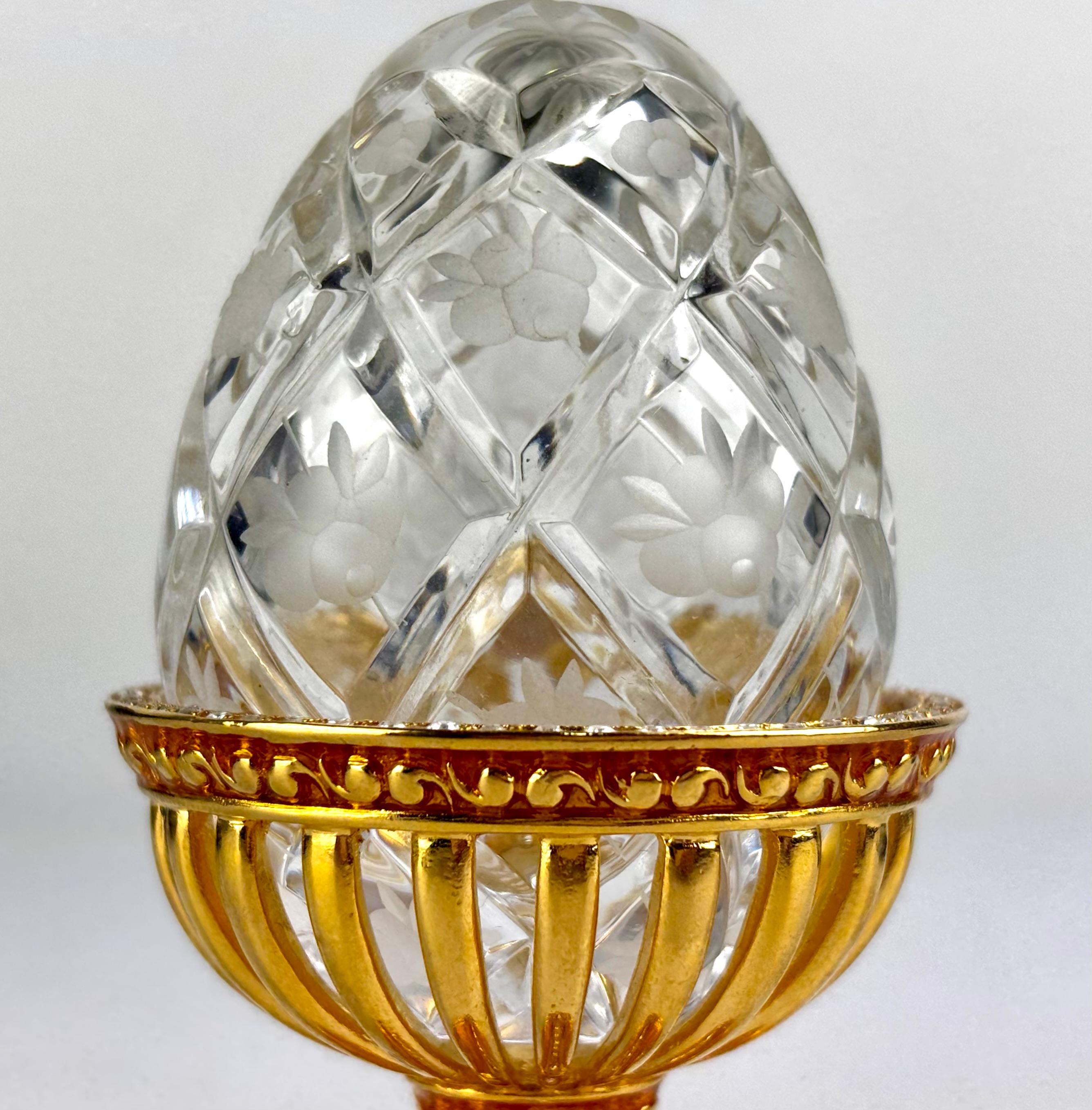 Fabergé - Huevo de cristal de roca y bronce -  Con certificado y caja original For Sale 6