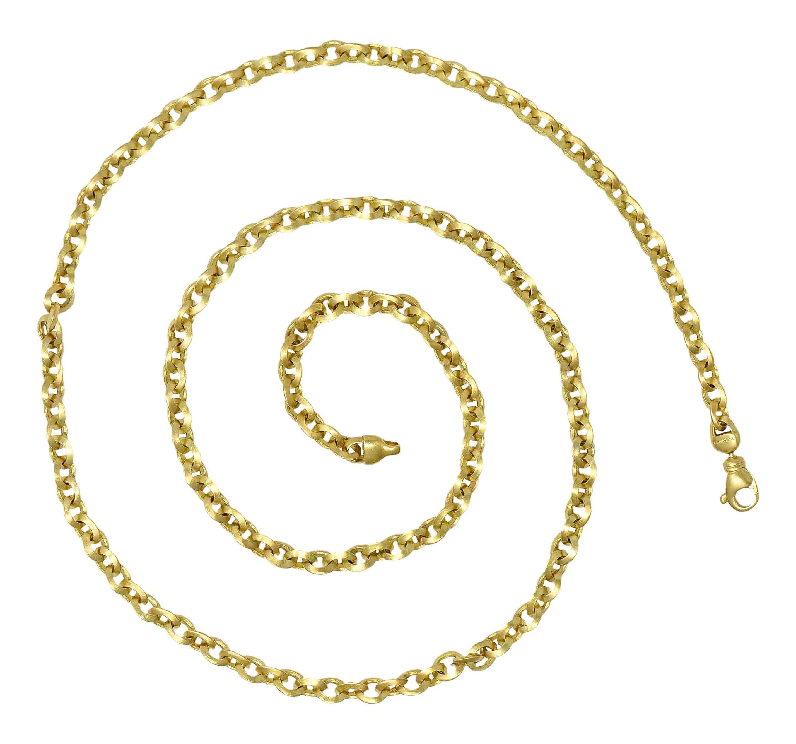 Contemporaneo Theo Fennell - Collana a catena unisex con cavi spazzolati in oro 18 carati in vendita
