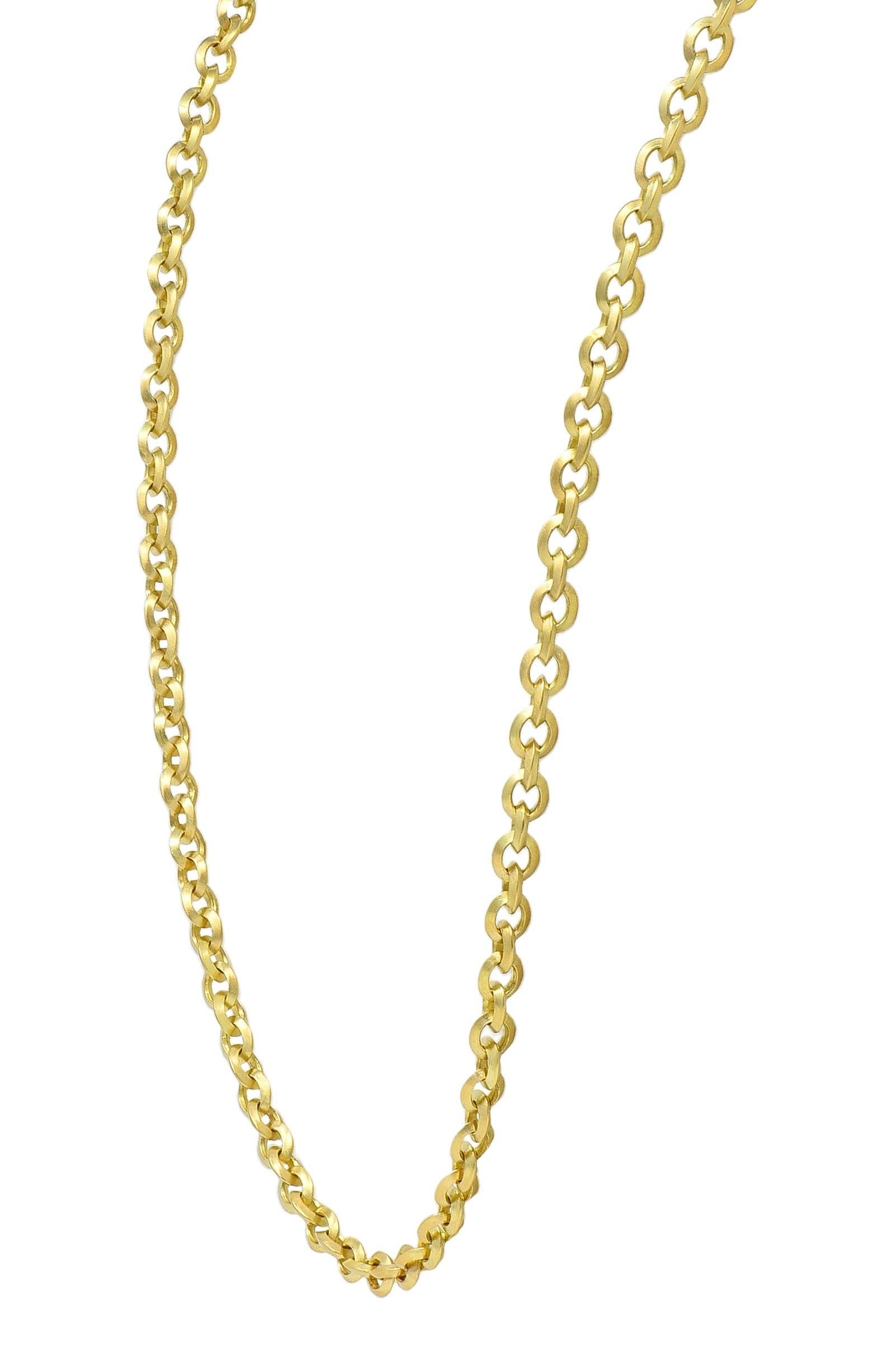 Theo Fennell - Collana a catena unisex con cavi spazzolati in oro 18 carati In condizioni ottime in vendita a Philadelphia, PA