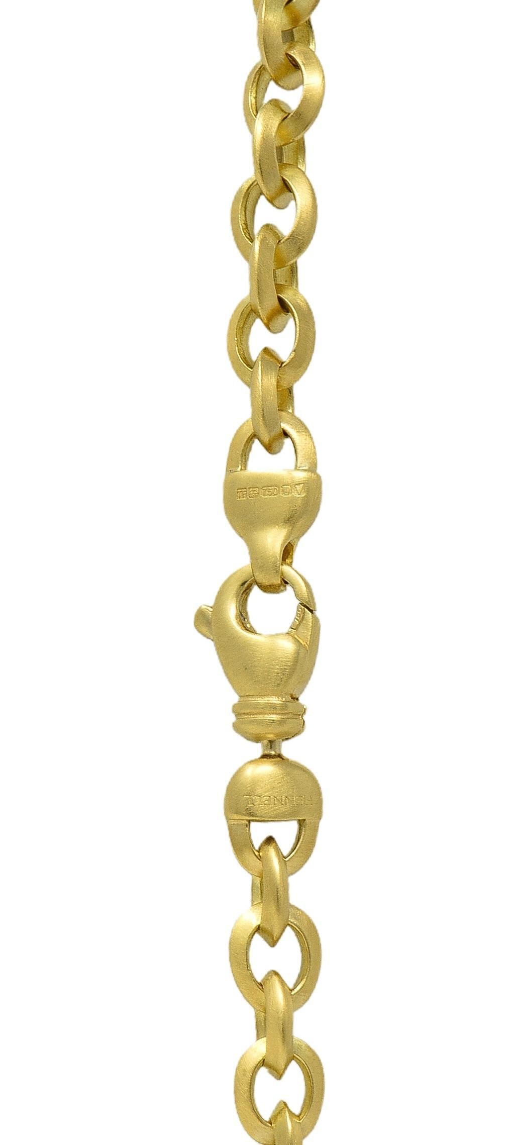 da uomo o donna Theo Fennell - Collana a catena unisex con cavi spazzolati in oro 18 carati in vendita