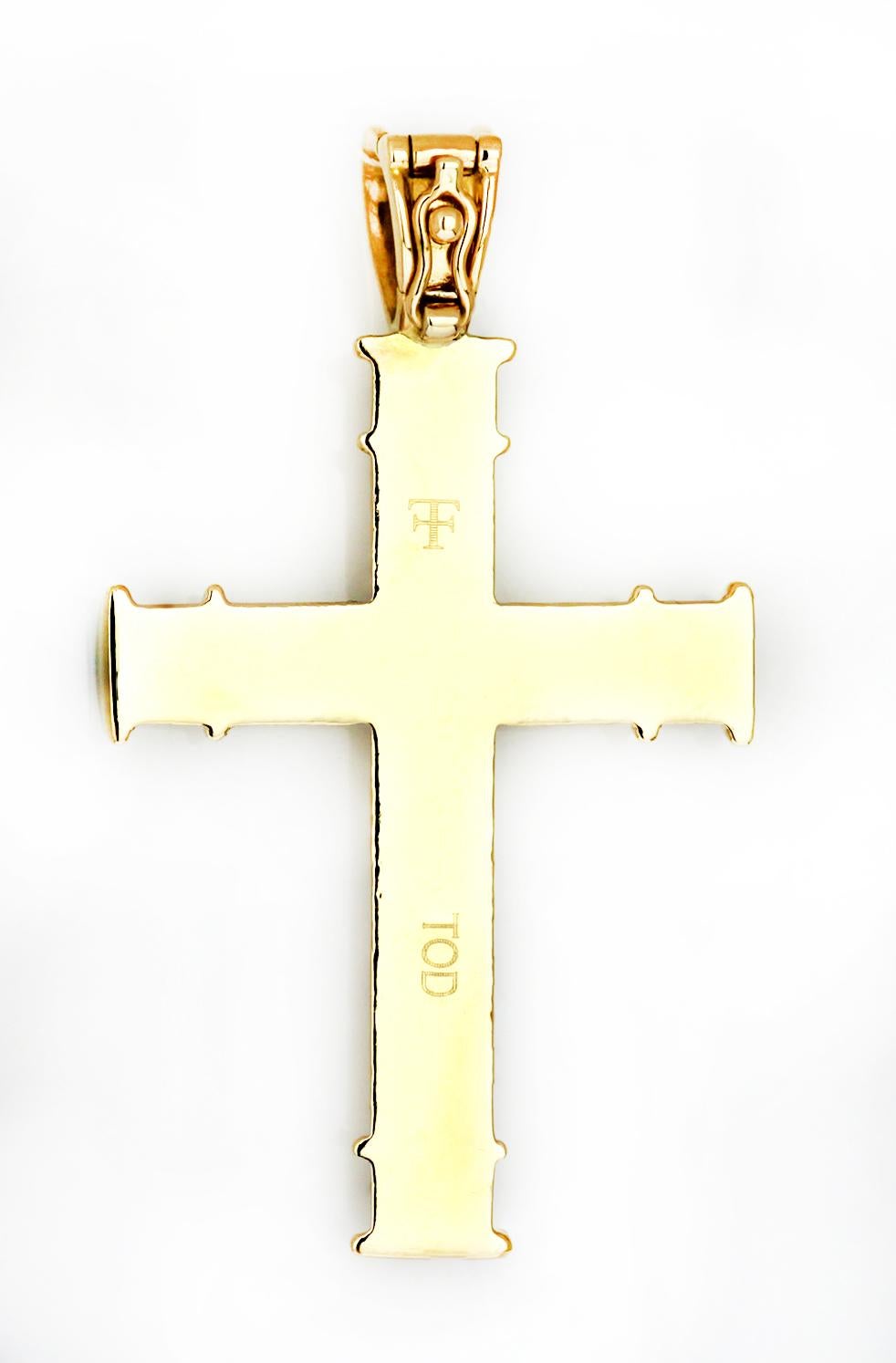 Modern Theo Fennell 18 Carat Yellow Gold Cross Pendant, British Designer