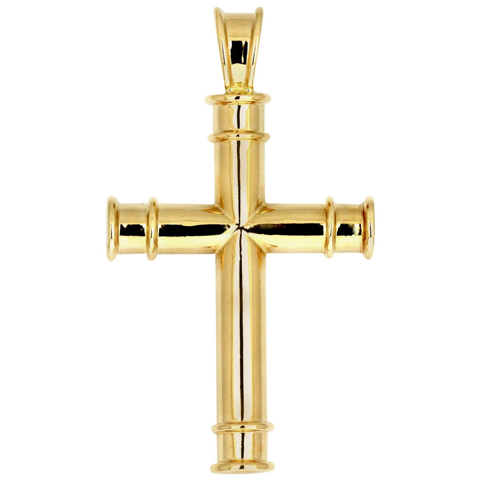Theo Fennell 18 Carat Yellow Gold Cross Pendant, British Designer