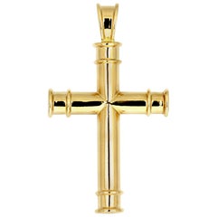 Theo Fennell 18 Carat Yellow Gold Cross Pendant, British Designer