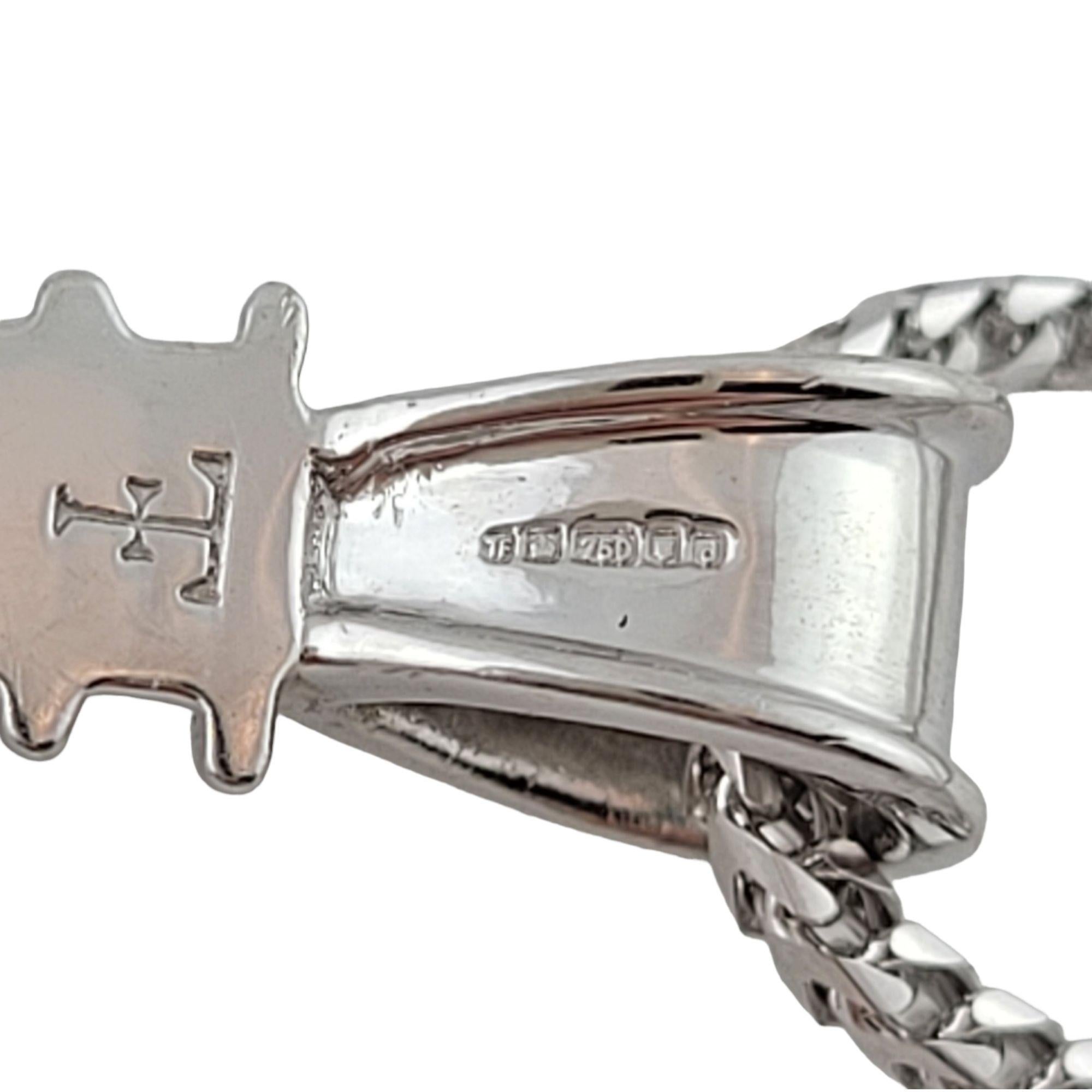 Round Cut Theo Fennell 18 Karat White Gold and Diamond Cross Pendant Necklace