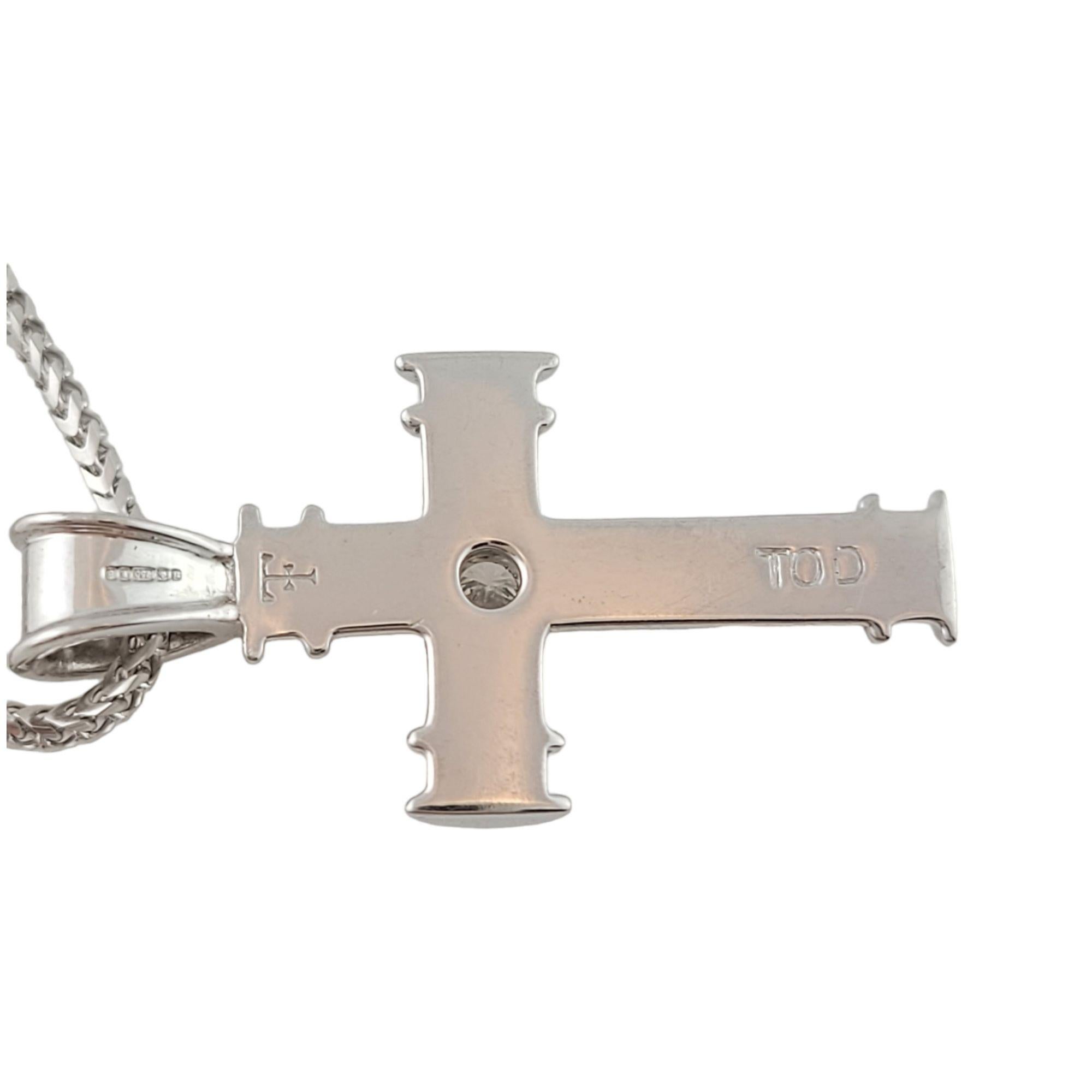Theo Fennell 18 Karat White Gold and Diamond Cross Pendant Necklace In Good Condition In Washington Depot, CT