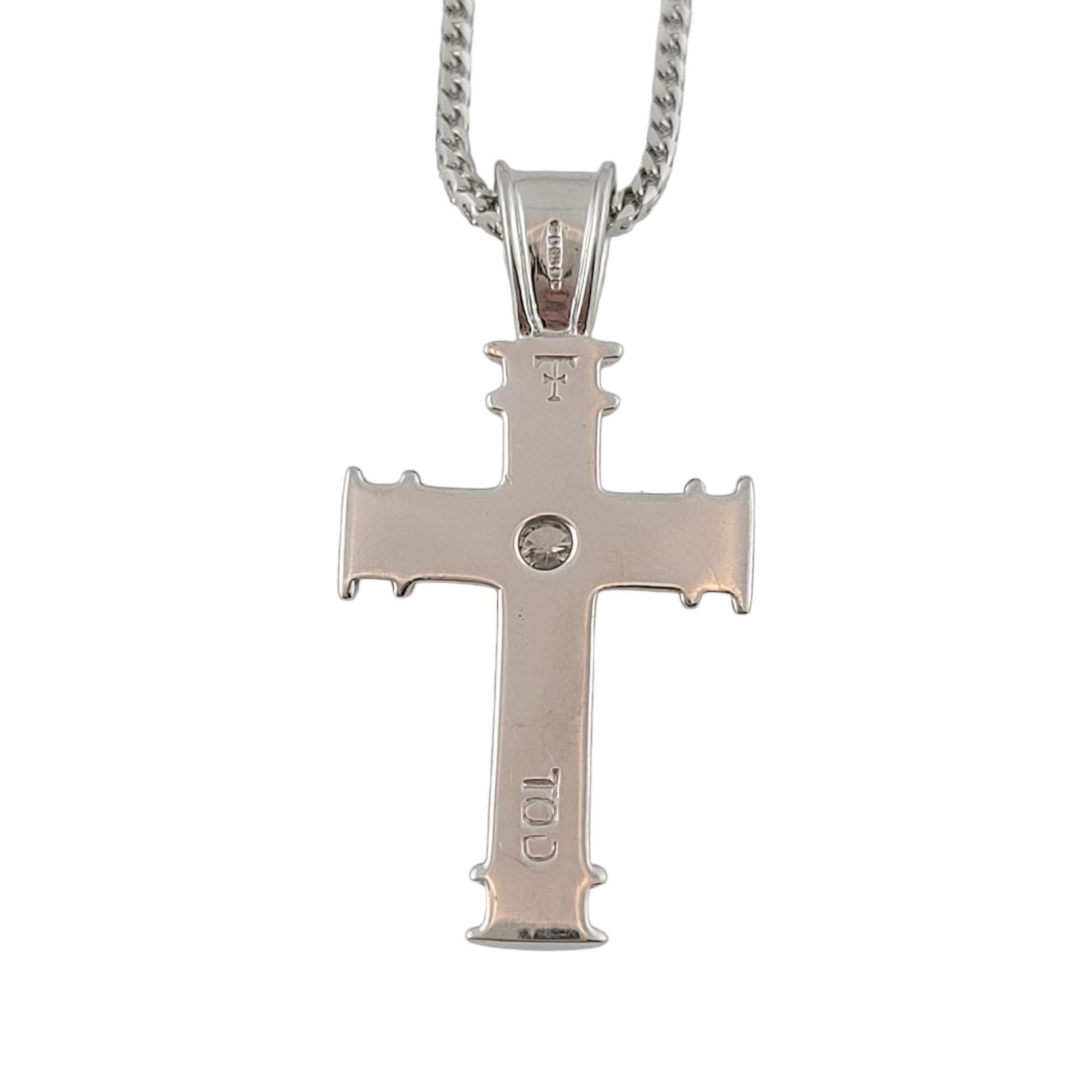 Women's Theo Fennell 18 Karat White Gold and Diamond Cross Pendant Necklace