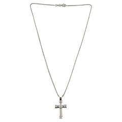 Theo Fennell 18 Karat White Gold and Diamond Cross Pendant Necklace