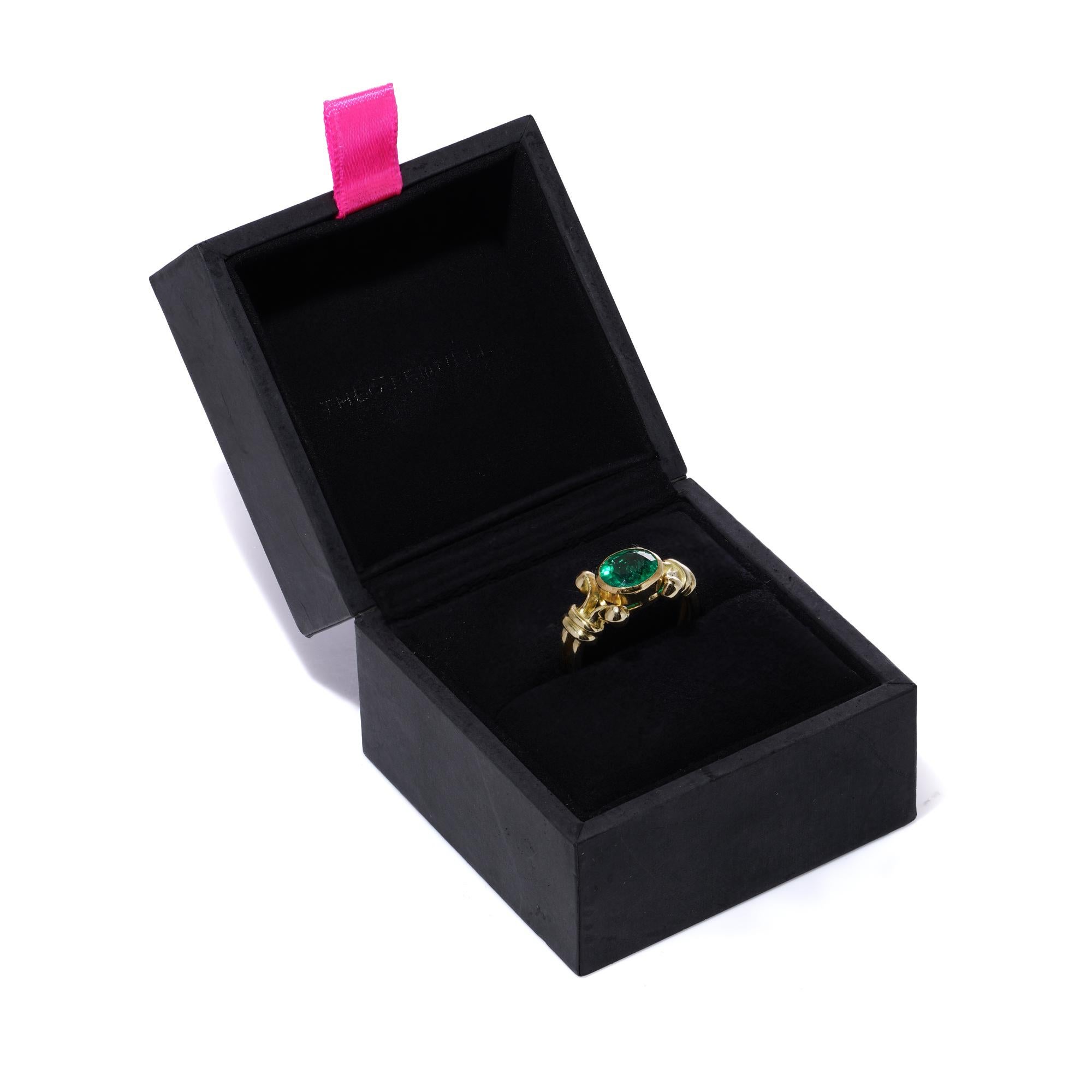 Theo Fennell 18 kt. Gelbgold 1,50 Karat. Smaragdring im Zustand „Gut“ im Angebot in Braintree, GB