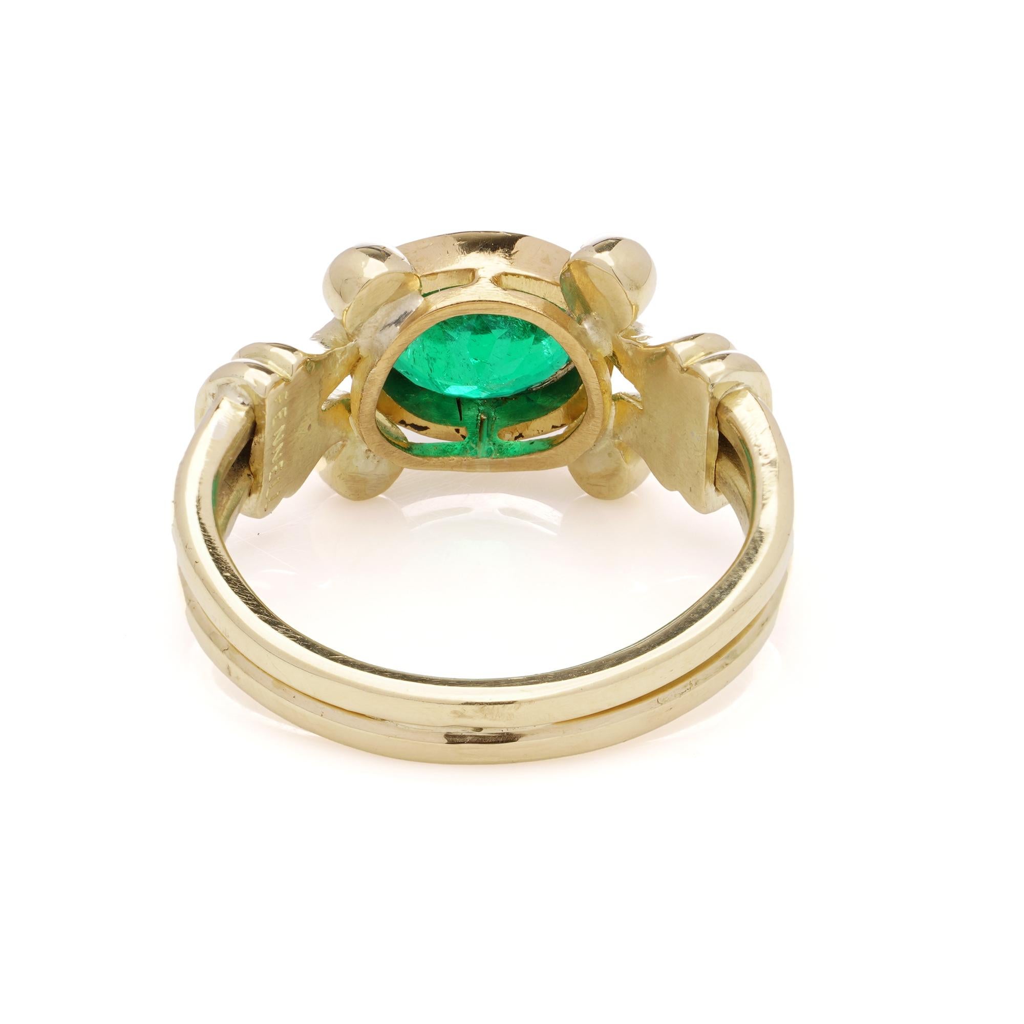 Theo Fennell 18 kt. Gelbgold 1,50 Karat. Smaragdring im Angebot 3