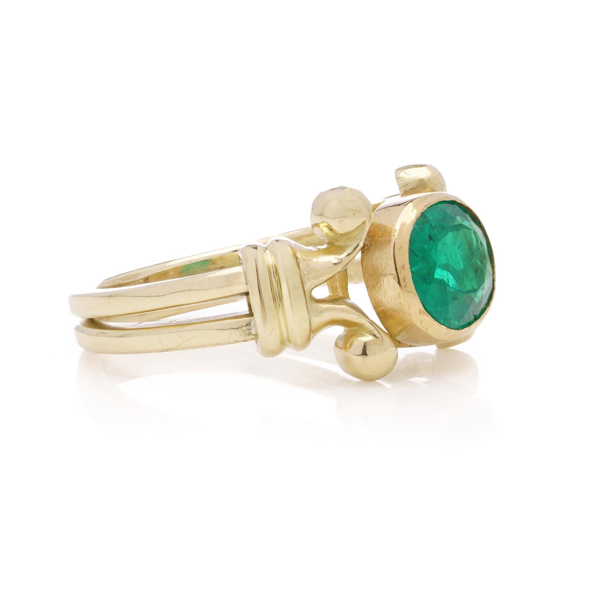 Theo Fennell 18 kt. Gelbgold 1,50 Karat. Smaragdring im Angebot 5