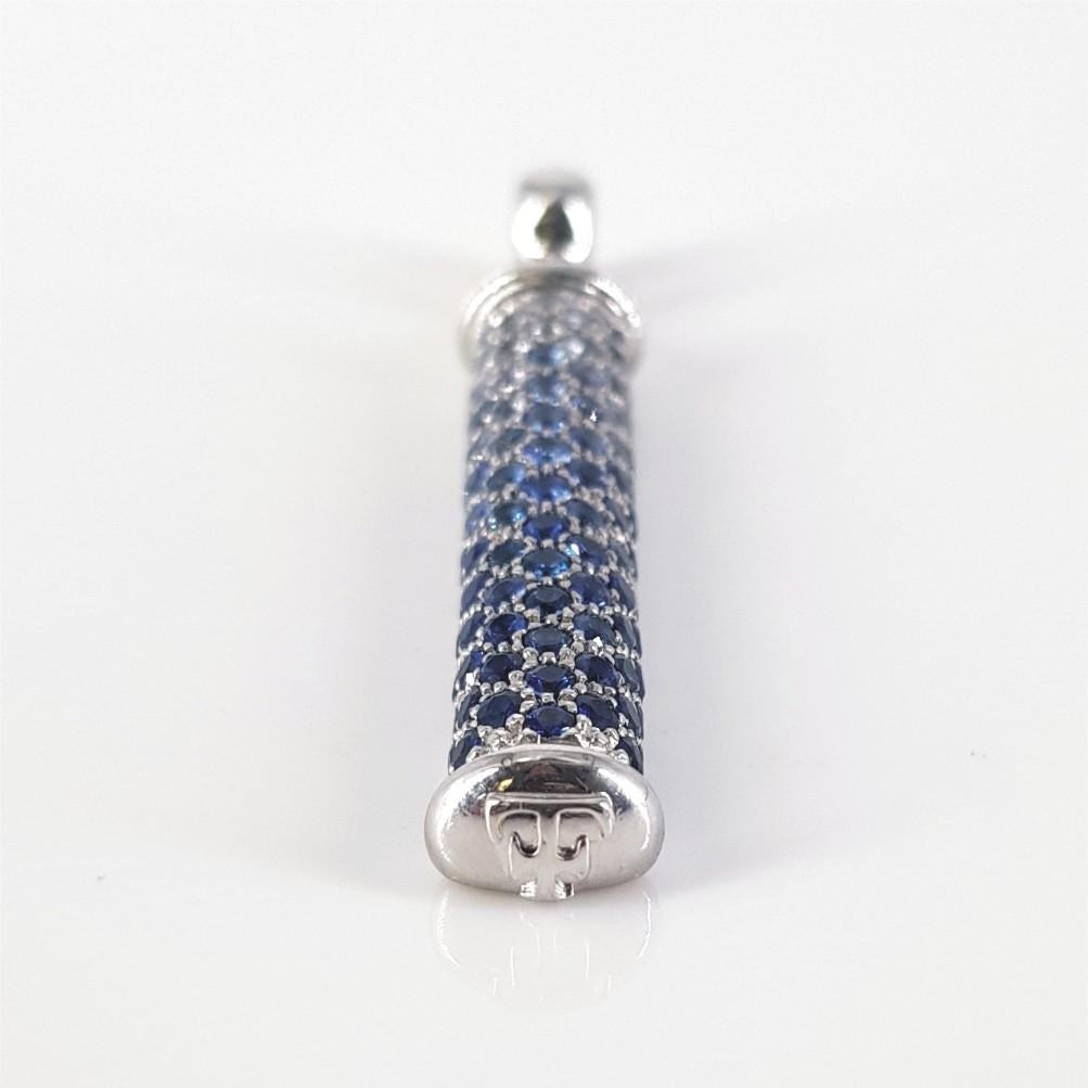Modern Theo Fennell 18ct White Gold Sapphire Pendant