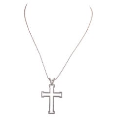 Theo Fennell Collar Cruz Colgante Oro Blanco 18K 1,0 ct Diamante TF03-051926