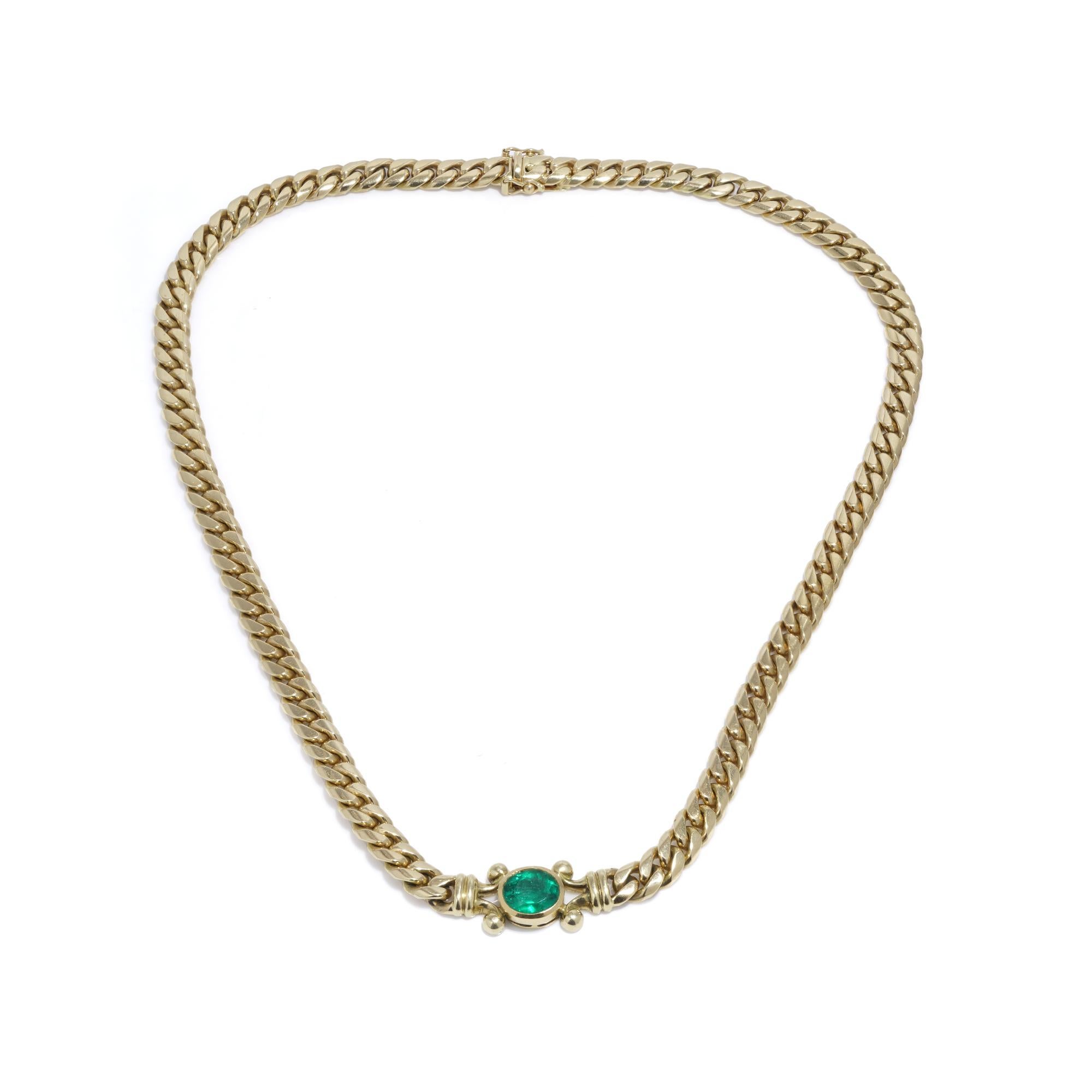 Theo Fennell 18kt gold and emerald curb link necklace For Sale 4