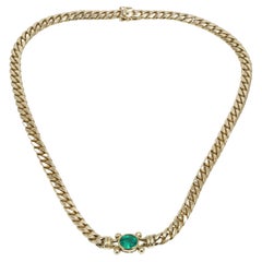 Theo Fennell 18kt gold and emerald curb link necklace