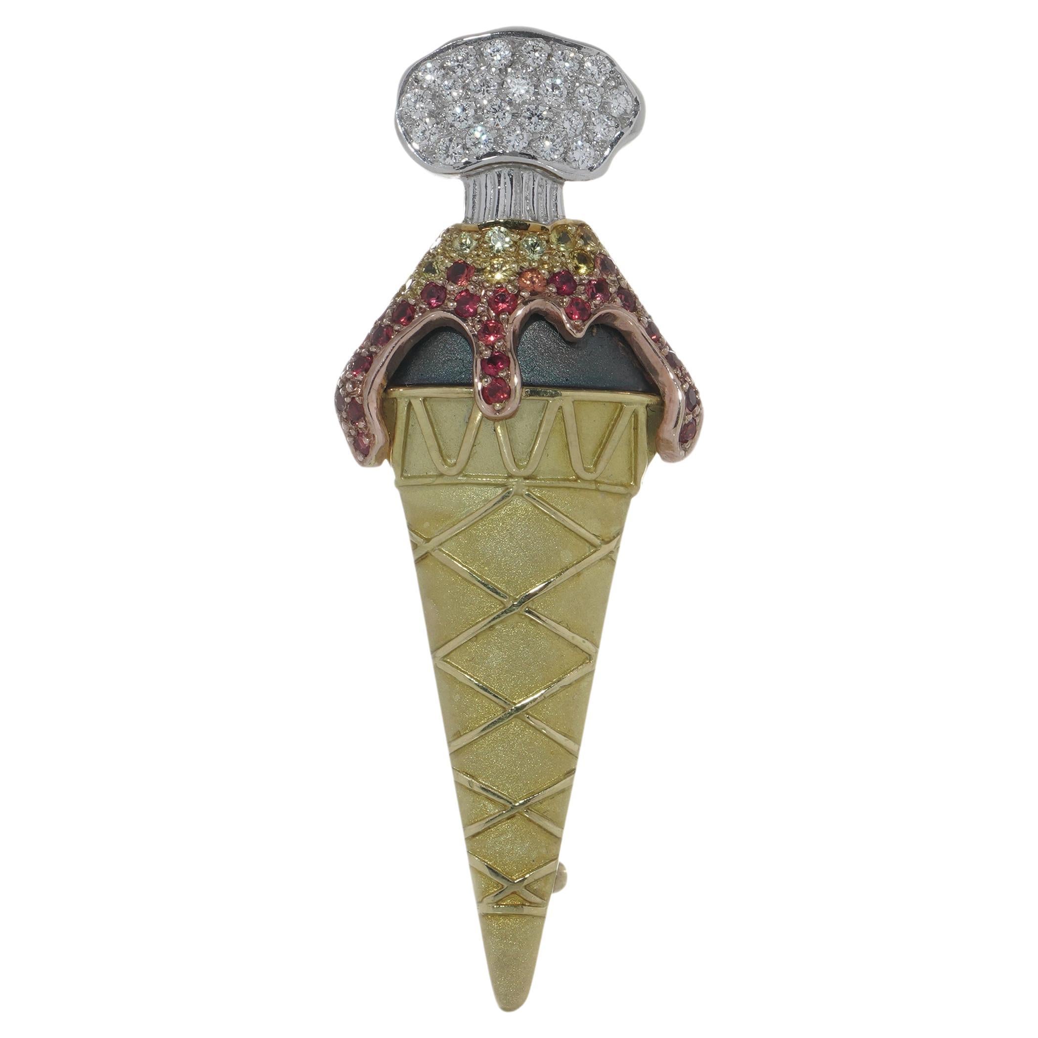 Theo Fennell 18kt gold gelato brooch For Sale